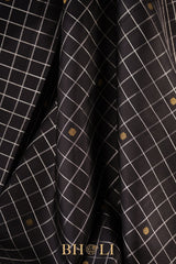 black handwoven pure zari mulberry silk korvai kanjivaram