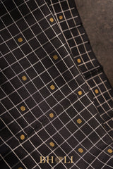 black handwoven pure zari mulberry silk korvai kanjivaram