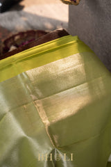 chartreuse pure mulberry silk 8 kol kanjivaram