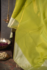 chartreuse pure mulberry silk 8 kol kanjivaram