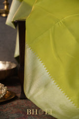 chartreuse pure mulberry silk 8 kol kanjivaram