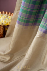 checkered blue no zari gadwal