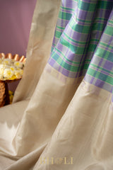 checkered blue no zari gadwal