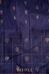 checkered border pure silk kuttu gadwal
