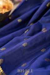 checkered pallu blue and raspberry pink kuttu gadwal