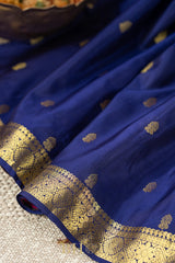checkered pallu blue and raspberry pink kuttu gadwal
