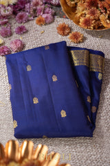 checkered pallu blue and raspberry pink kuttu gadwal
