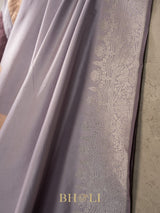 designer zig-zag handwoven pattern pure katan silk banarasi