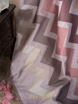 designer zig-zag handwoven pattern pure katan silk banarasi