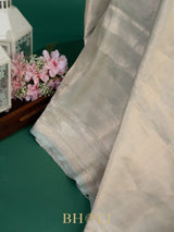 handwoven brocade light blue pure katan banarasi