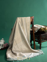 handwoven brocade light blue pure katan banarasi