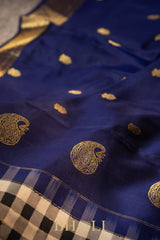 handwoven checkered pallu silk gadwal