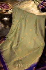 handwoven green kuttu silk by silk gadwal
