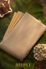 handwoven ivory pure zari mulberry silk kanjivaram
