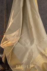 handwoven ivory pure zari mulberry silk kanjivaram