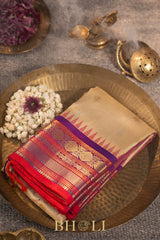 handwoven kuttu silk by silk contrast pallu gadwal