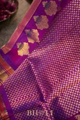 handwoven kuttu silk by silk contrast pallu gadwal
