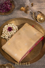 handwoven kuttu silk by silk contrast pallu gadwal