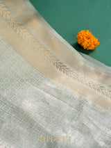 handwoven light blue pure katan silk buti banarasi