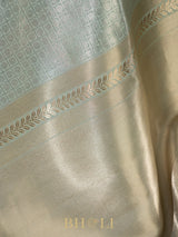 handwoven light blue pure katan silk buti banarasi