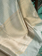 handwoven light blue pure katan silk buti banarasi