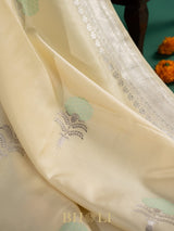 handwoven light green kaduwa buta katan silk banarasi
