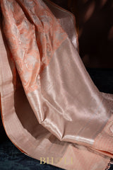 handwoven mashru gaji kaduwa jungla silver zari banarasi