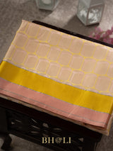 handwoven mashru silk honeycomb pattern banarasi