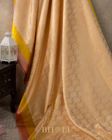 handwoven mashru silk honeycomb pattern banarasi