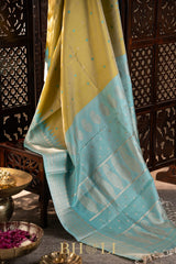 handwoven meenkari kuttu border silk by silk gadwal