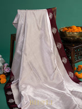 handwoven modern classic kaduwa buta wine border brocade banarasi