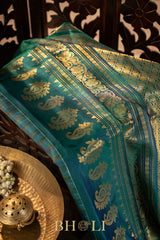 handwoven multi checks contrast kuttu border silk gadwal