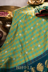 handwoven multi checks contrast kuttu border silk gadwal