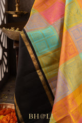 handwoven orissa inspired motifs kai korvai pure silk kanjivaram