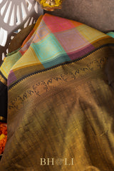 handwoven orissa inspired motifs kai korvai pure silk kanjivaram