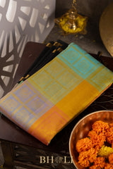 handwoven orissa inspired motifs kai korvai pure silk kanjivaram