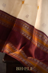 handwoven ornate border kai korvai pure silk by silk thread kanjivaram