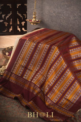 handwoven ornate border kai korvai pure silk by silk thread kanjivaram