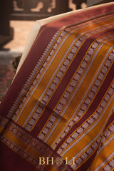 handwoven ornate border kai korvai pure silk by silk thread kanjivaram