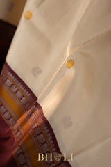 handwoven ornate border kai korvai pure silk by silk thread kanjivaram