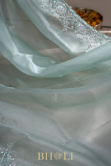 handwoven party wear organza silk
