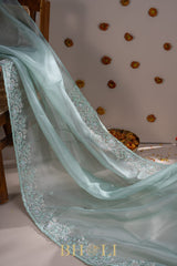 handwoven party wear organza silk