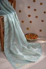 handwoven party wear organza silk