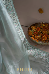 handwoven party wear organza silk