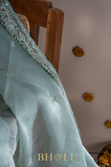 handwoven party wear organza silk