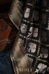 handwoven pure katan silk cutwork weave banarasi