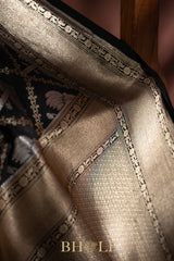 handwoven pure katan silk cutwork weave banarasi