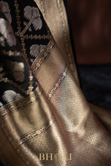 handwoven pure katan silk cutwork weave banarasi