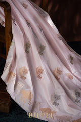 handwoven pure katan silk kaduwa buta light pink banarasi