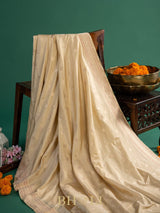 handwoven pure katan silk kaduwa buta off white royal banarasi